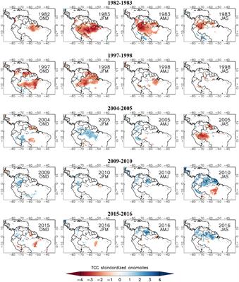 Droughts Over Amazonia in 2005, 2010, and 2015: A Cloud Cover Perspective